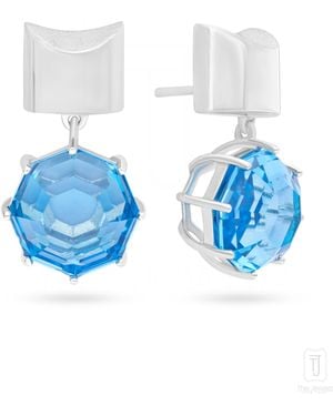 The Jewelz Sky Drift Topaz Earrings - Blue