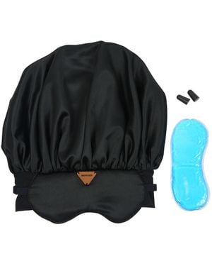 St Cayman Ibonnet Kids Adjustable Satin Bonnet & Eye Mask With Gel Insert - Blue