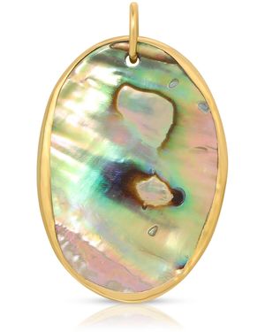 Maya Brenner Large Abalone Cabochon Charm - Metallic