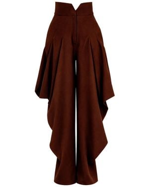Julia Allert High-Waist Barrel Pants - Red