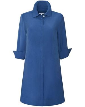 Perlavera Fancy Three Quarter Sleeve Length Slim Fit Mini Dress - Blue
