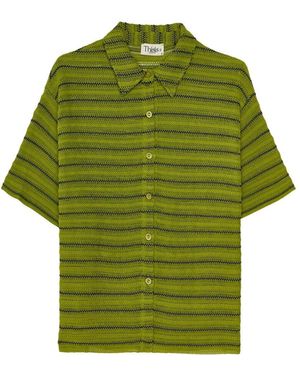 Thisisu Collection Solea Striped Knit Beachwear Shirt - Green