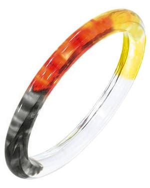 Gold & Honey Tie Dye Slip On Lucite Bangle - White
