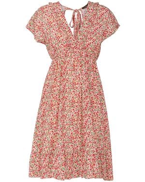 Tantra Spain Sl Short Floral Print Dress With Ruffle Detail, Open Back - Pink