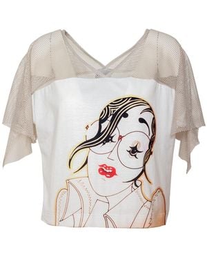 ARTISTA Faith Printed Top - White