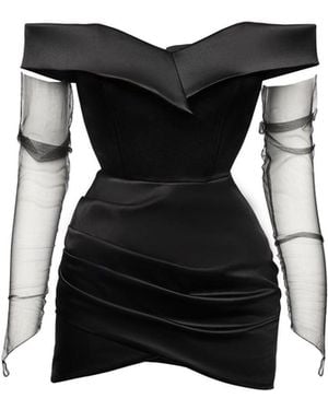 Benedetto Off-Shoulder Mini Dress - Black