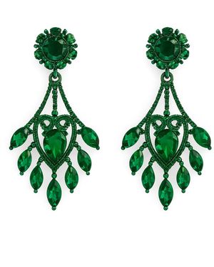 Maison De Gala Emerald Chandelier Cluster Earrings - Green