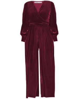 Chapter London Ava Velvet Jumpsuit - Red
