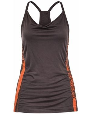 Conquista Performance Racerback Tank Top With Contrast Side Panels - Brown