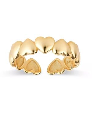Elk & Bloom Heart Band Stacking Ring - Metallic