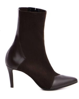 The 5Th Element Noire Chocolate Stretch Leather Slim Boots - Brown