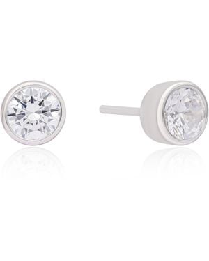 The Jewelz Round Solitaire Cz Stud Earrings - Metallic