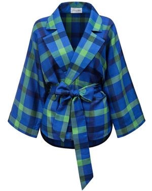 LA FEMME MIMI Grass Kimono Blazer - Blue