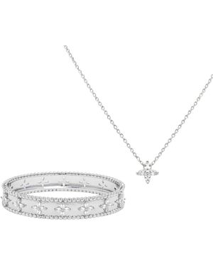 Uchi and Soto Kinmokusei Bead Bangle + Necklace - White