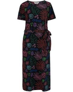 Sugarhill Flissy Jersey Midi Dress, Island Fiesta - Black
