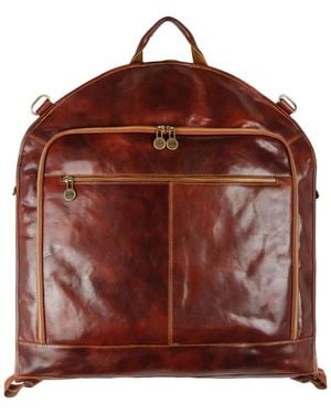 Time Resistance Leather Garment Bag - Brown