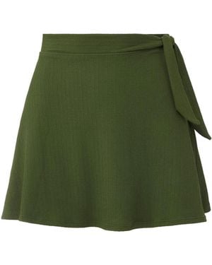 Change of Scenery Neutrals Amy Side Tie Swim Skirt - Green