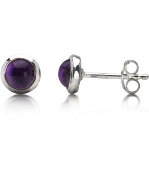 The Jewellery Store London Round Amethyst Studs - Blue