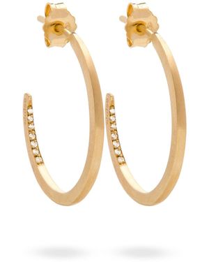 Eloise Jewelry Crescent Moon Hoops Diamond - Metallic