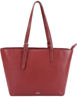 Paul Costelloe Bernice Leather Tote Bag - Red