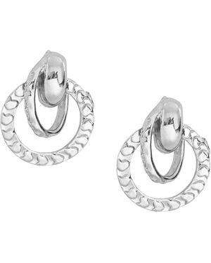 Maison De Gala Double Hoop Statement Stud Earrings - Metallic