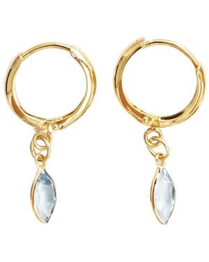 Verita New York 14K Marquise Drop Huggie Hoop Earrings - Metallic