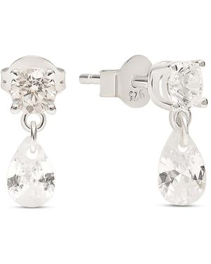 Esterah Mini Cz Drop Stud Earrings - White