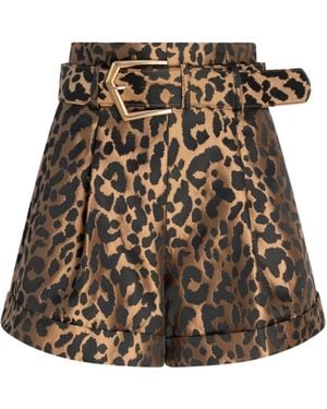 Circular Path Buckle Shorts - Brown