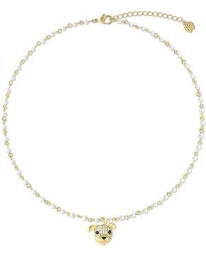 Cloud Haven Soft Hearted Cz Bulldog Pendant Necklace - Metallic