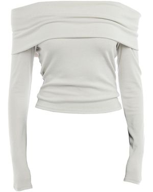 LBLC The Label Off-Shoulder Knit Top - White