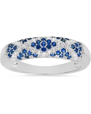 Kylie Harper Sterling Pave Sapphire 'X' Band Ring - Blue