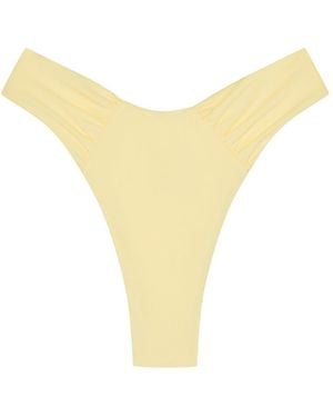Aja Swimline Calypso Ruched Bikini Bottom - Yellow