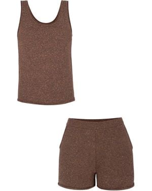 SALANIDA Sabbia Tank Top And Shorts Set Chocolate - Brown