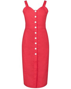 Deer You Queenie Sweetheart High Waisted Dress - Red