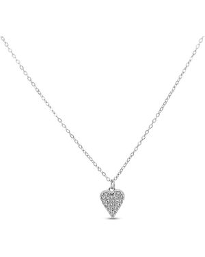Clemence Wren Sparkly Heart Pendant Necklace - Metallic