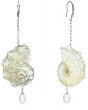 Ninemoo Coquille De Lune Pearl Earrings - Metallic