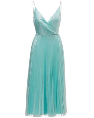 Nissa Pleated Tulle Midi Dress - Blue