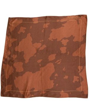 Santuario Silk Cowhide Pattern Scarf - Brown
