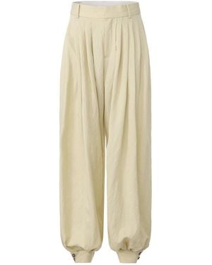 FRONT ROW SHOP Neutrals Balloon Pleat Trousers Butter - Natural