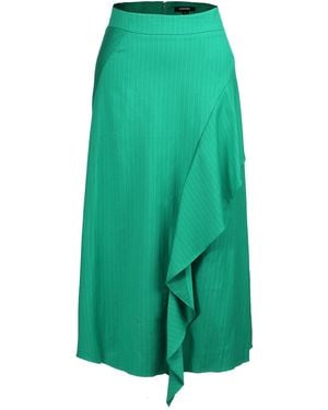 Smart and Joy Asymmetric Ruffle Flared Midi Skirt - Green