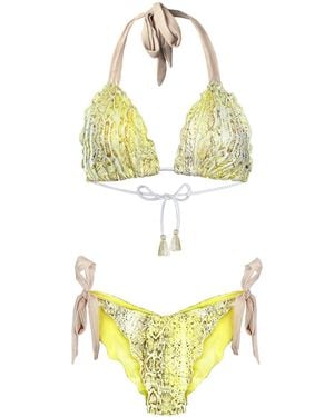 ELIN RITTER IBIZA Lemon Snake Print Tie-Side Bikini Georgia Estelle Cala Bassa - Yellow