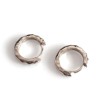 VicStoneNYC Fine Jewelry Hammered Textured Huggie For - Metallic