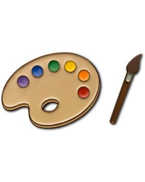 Make Heads Turn Neutrals Enamel Pin Paintbrush & Palette - Brown