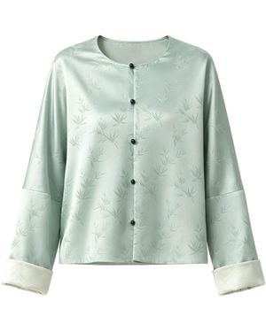 Silkinc Silk Jacquard Double Sided Jacket - Green