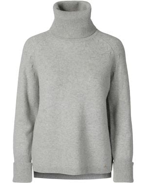 tirillm Cosy Chunky Turtle Neck Pullover- Light Melange - Grey
