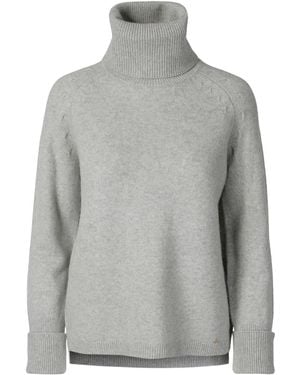 tirillm Cosy Chunky Turtle Neck Pullover- Light Melange - Grey