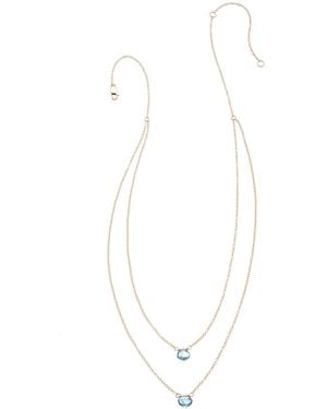 Heather Hawkins Jewelry Two Tiny Gemstones Drape Necklace - White