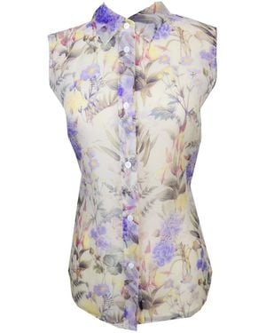 Flora by Alexandria Marie Organza Button Down - Blue