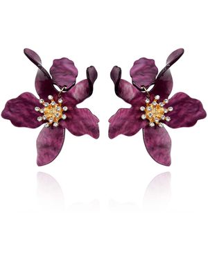 Michael Nash Jewelry Amethyst Floral Resin Drop Earrings - Purple