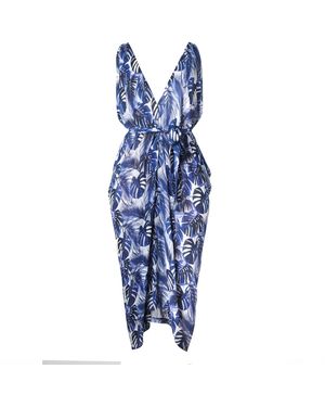 Coco Riko Ibiza Maya Kaftan Dress Leaf - Blue